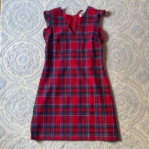 Vineyard Vines Flutter Sleeve Plaid Holiday Dress